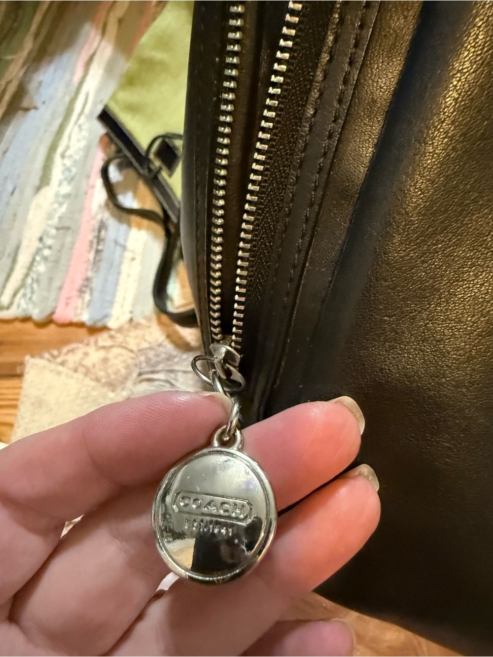 Coach Black Leather Satchel with Silver-Tone Accents - Picture 4 of 16